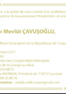 Conférence de Mevlüt Cavusoglu, ministre des affaires étrangères de Turquie à Metz
